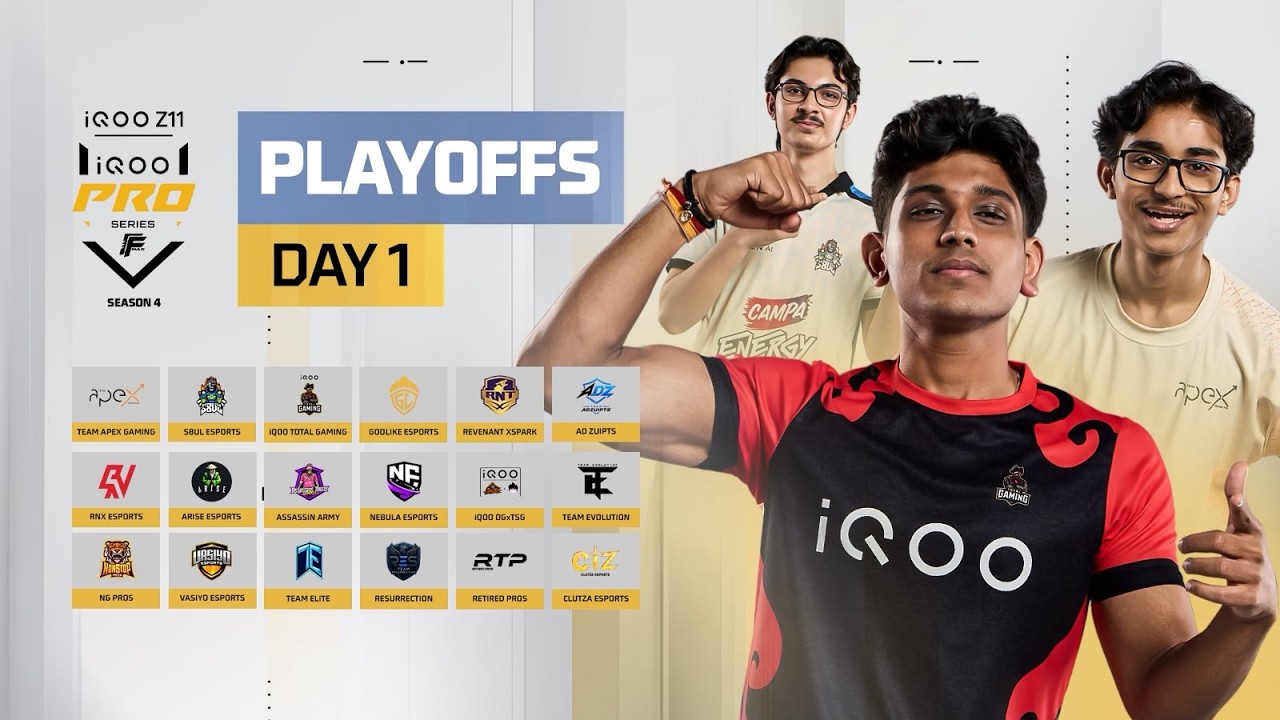 iQOO Pro Series Season 4 - Playoffs | Day 1 #iQOOProSeries #iQOOZ11 #FreeFireMAX background