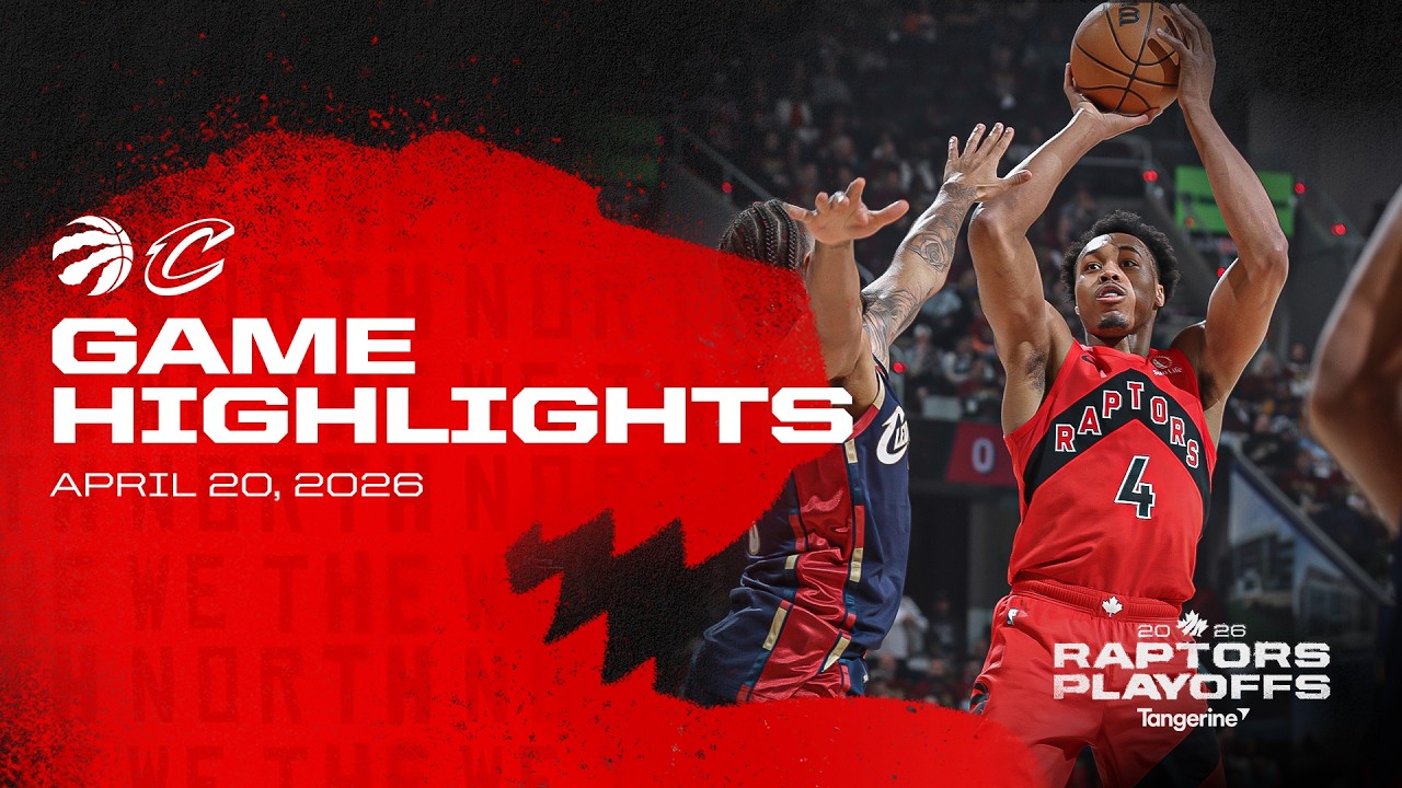 Playoffs Raptors at Cavaliers Game Highlights RD1 GM2 - April 20, 2026 background