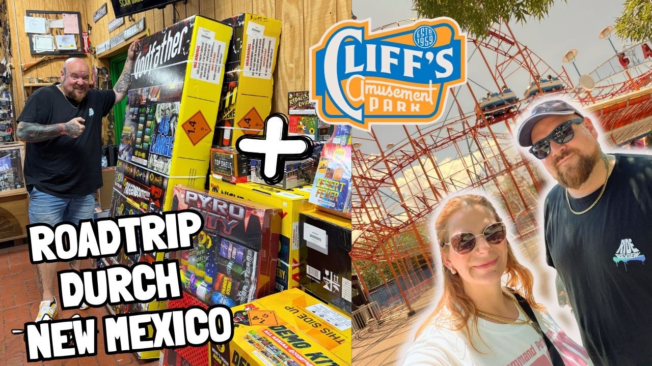 Wahnsinns Unterkunft! Crazy USA Feuerwerk / süßer Freizeitpark und verrücktes an der Route 66 - VLOG background