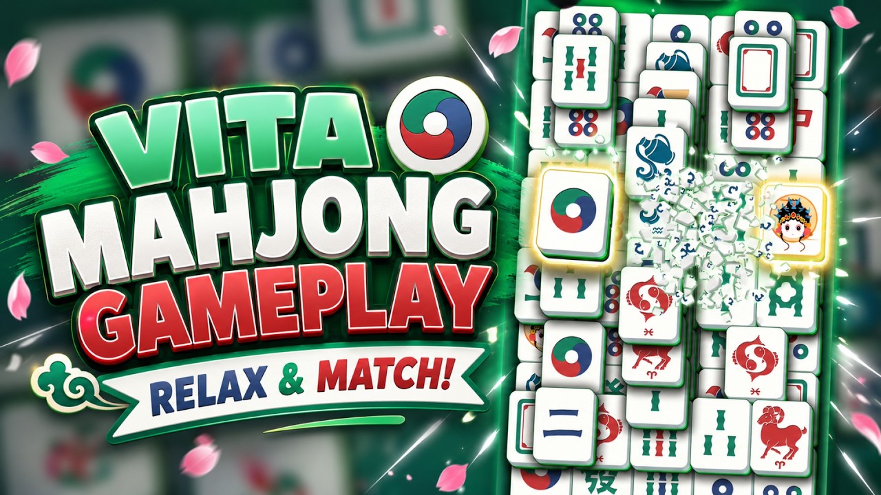 Vita Mahjong Gameplay | Relaxing Tile Matching Puzzle Game (Full Video) background