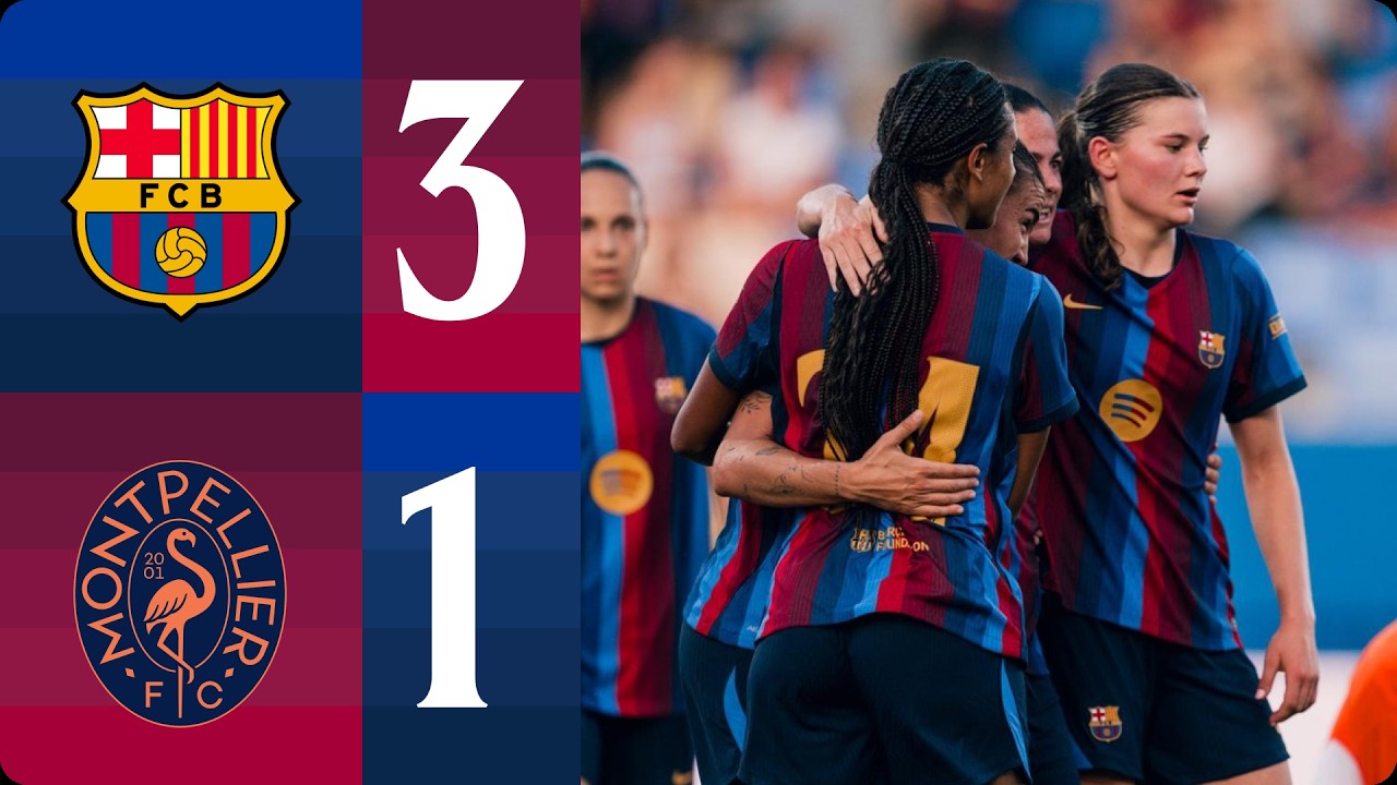 HIGHLIGHTS | FC BARCELONA 3 vs 1 MONTPELLIER FC | PRESEASON 💙❤️ background