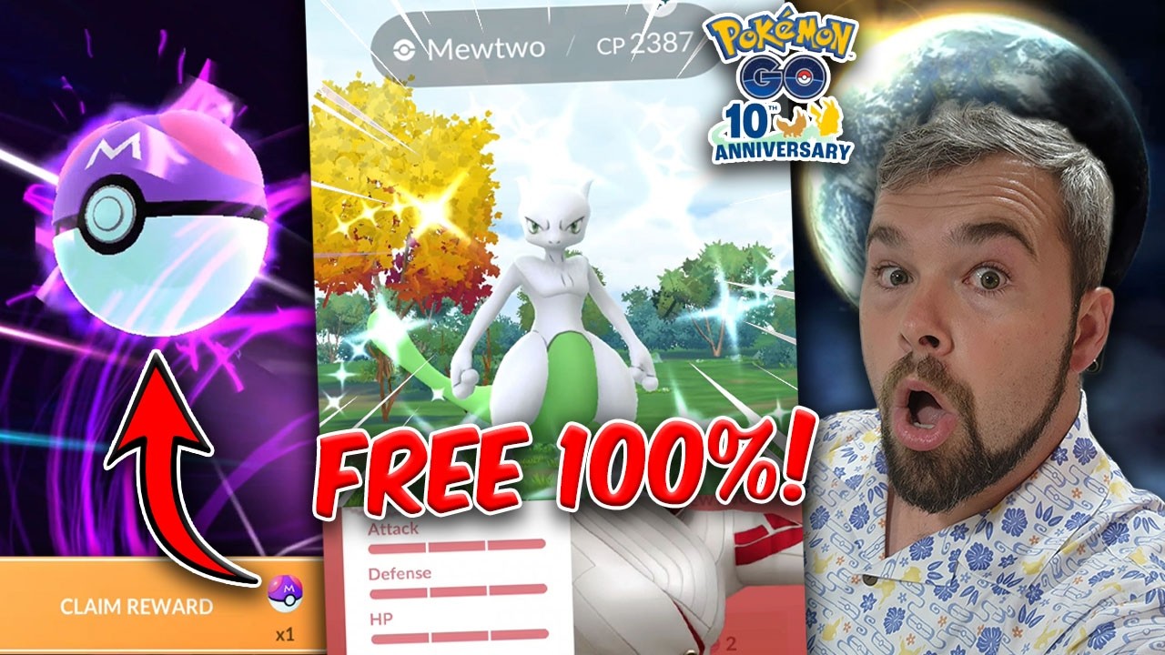 Get Your Free 100% Mewtwo & Master Ball Before It's Gone! (Pokémon GO) background