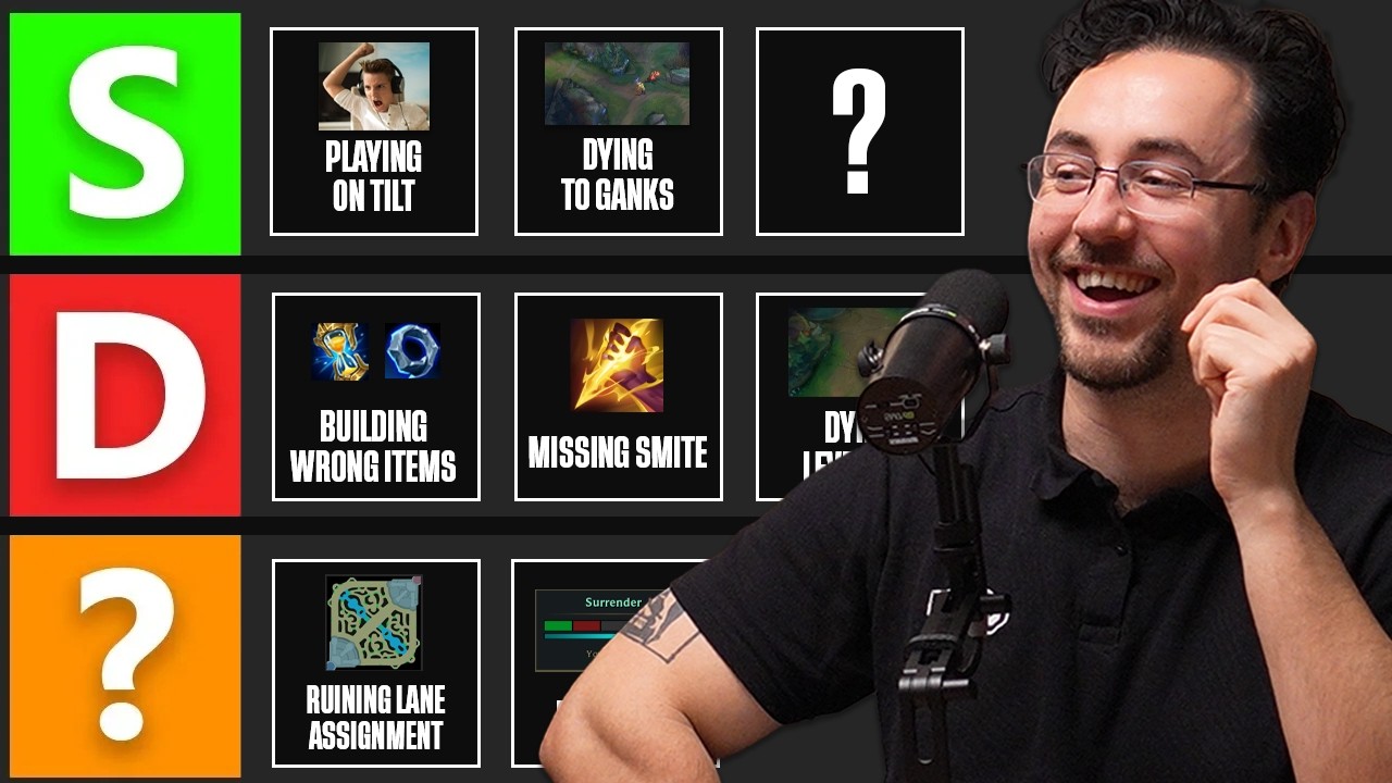 We Rank Every Mistake in League of Legends - Tier List for All Ranks and Roles background