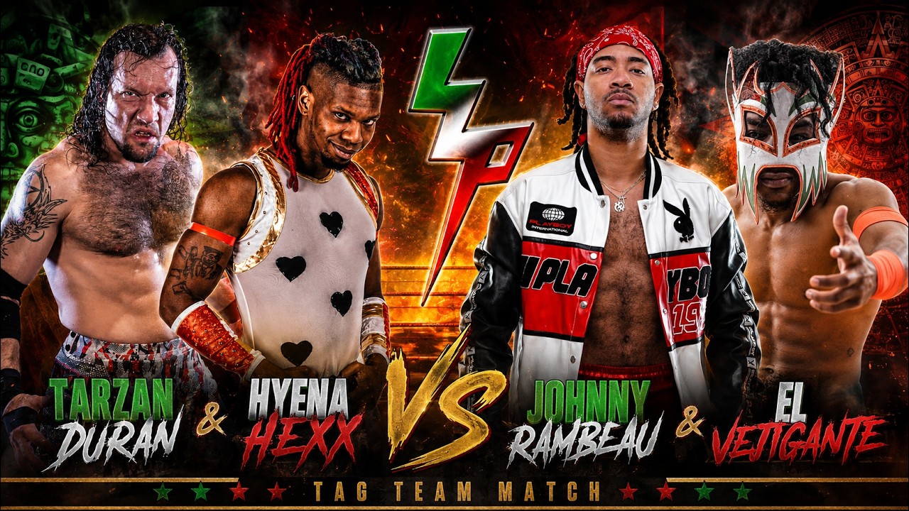Tarzan Duran & Hyena Hexx vs Johnny Rambeau & El Vejigante