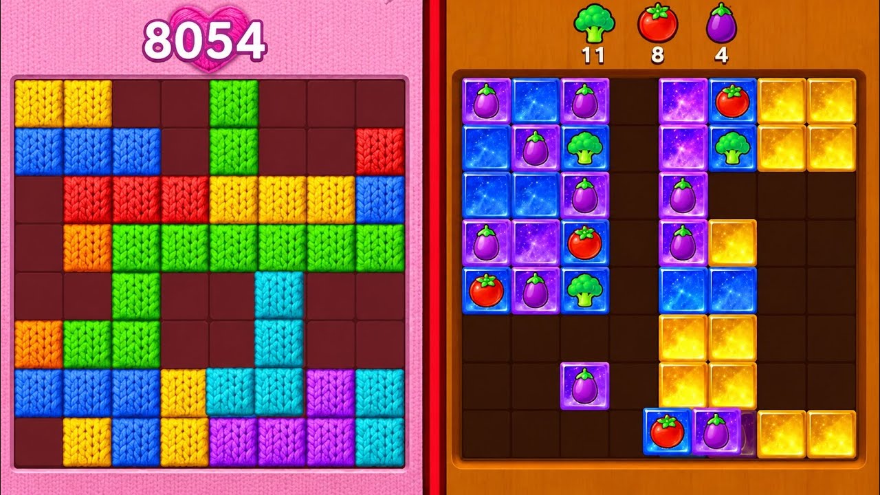 ЁЯзй Block Blast Puzzle VS Block Crush! ЁЯТе All Levels | Satisfying Gameplay background