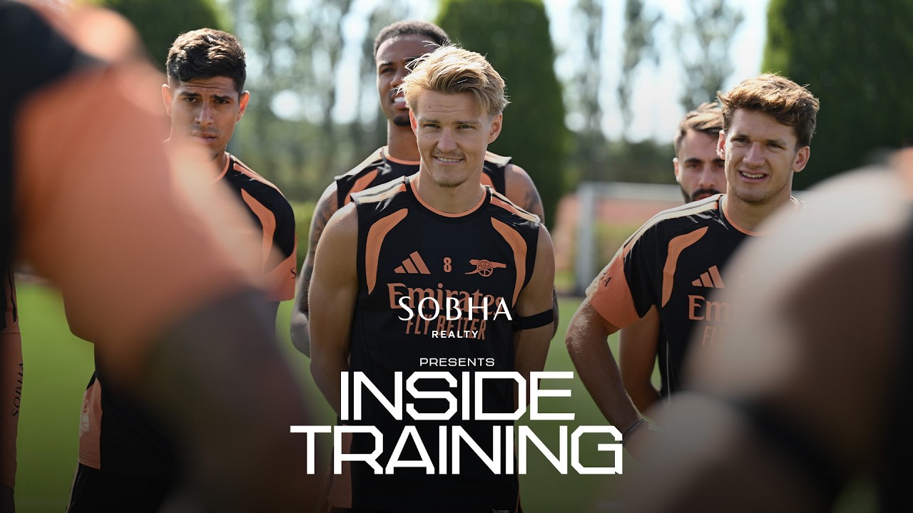 Arsenal stars get ready for Manchester City showdown 🏆 | Inside Training | Community Shield background
