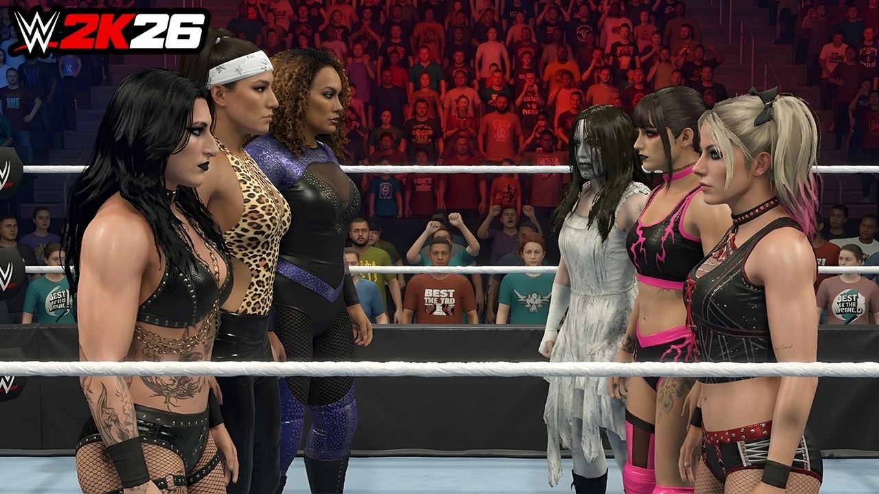 Rhea Ripley, Raquel Rodriguez & Nia Jax vs. Alexa Bliss, Tatum Paxley & Nikki Cross ๐ฅ background