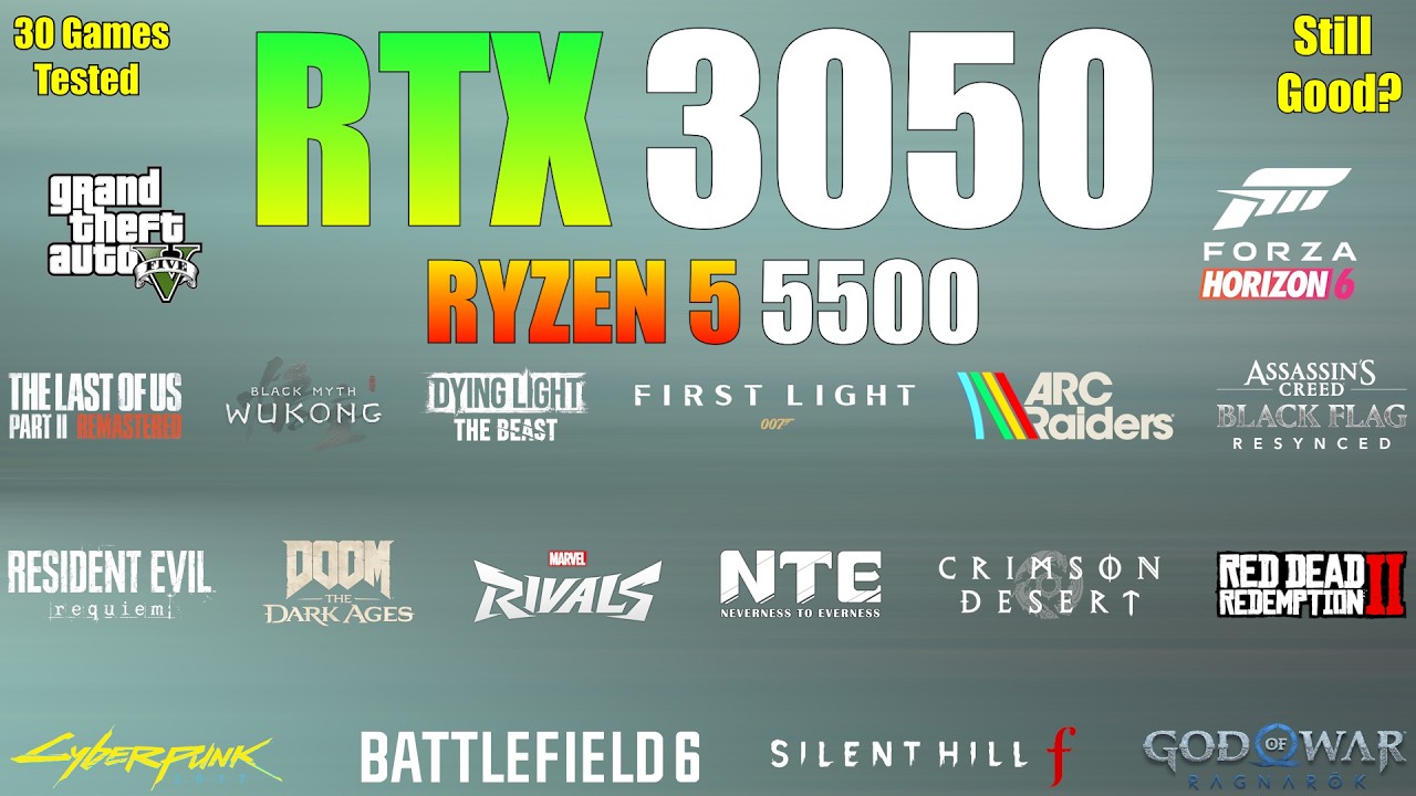 RTX 3050 + Ryzen 5 5500 – Still Good in 2026? (30 Games Tested)