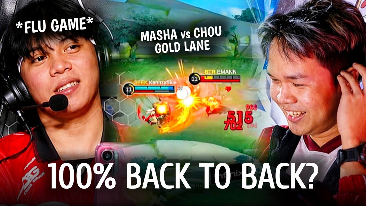 100% BACK TO BACK? CHOU VS MASHA IN GOLD LANE | SICK EMANN HELPS BTR GET THEIR 1ST WIN vs GEEKFAM background