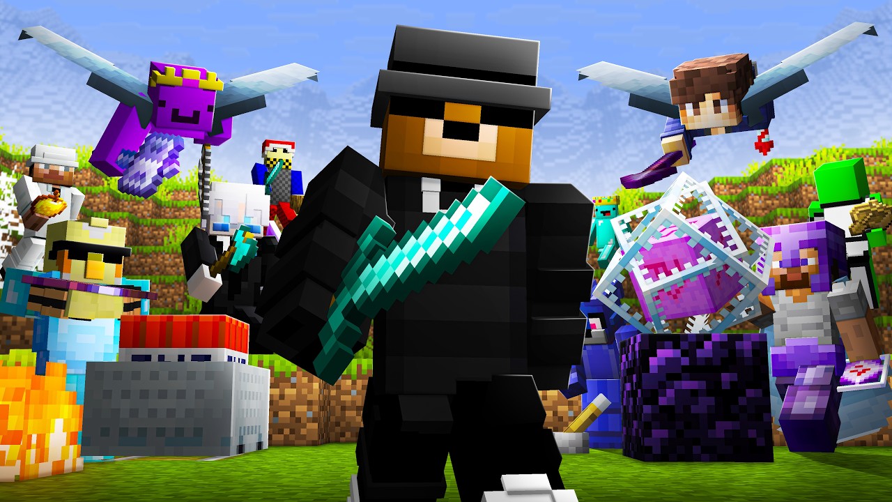 I Fought 100 Minecraft YouTubers background