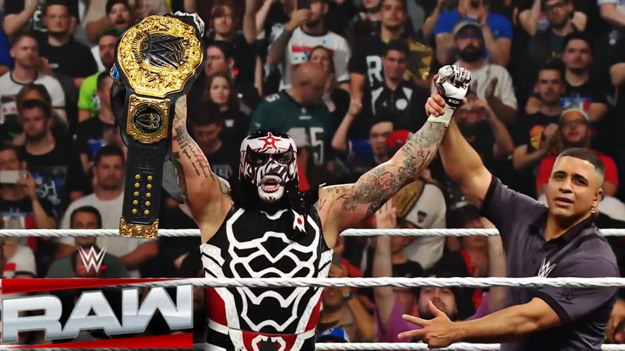 Penta Wins World Heavyweight Championship Roman Reigns WWE Raw 2026 Highlights backdrop