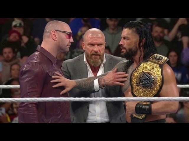 WWE Batista Returns & Attacks Roman Reigns, Monday Night Raw Latest Highlights background