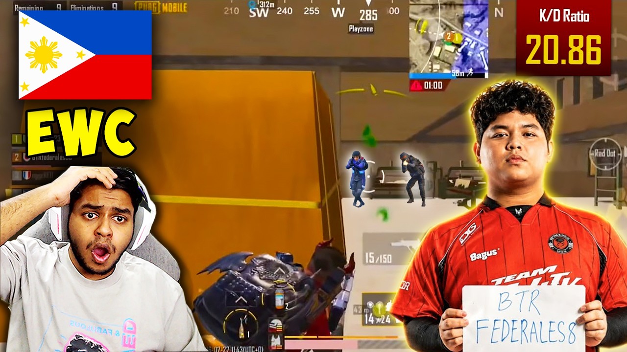 WORLD's RANK 1 INTERNATIONAL PLAYER?? EWC FEDERALES BEST Moments in PUBG Moble background