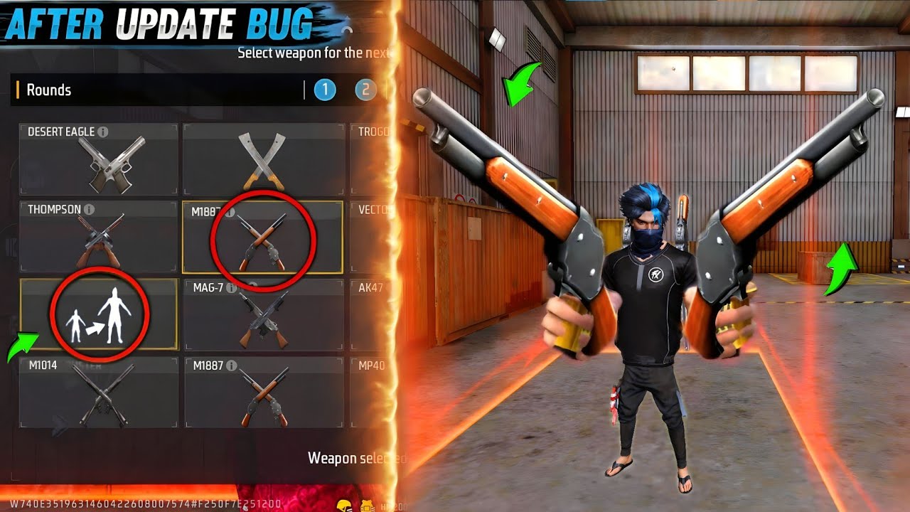 DOUBLE M1887 TRICKS IN TRAINING GROUND || TOP NEW AMAZING TIPS AND TRICKS || BUG FREE FIRE background