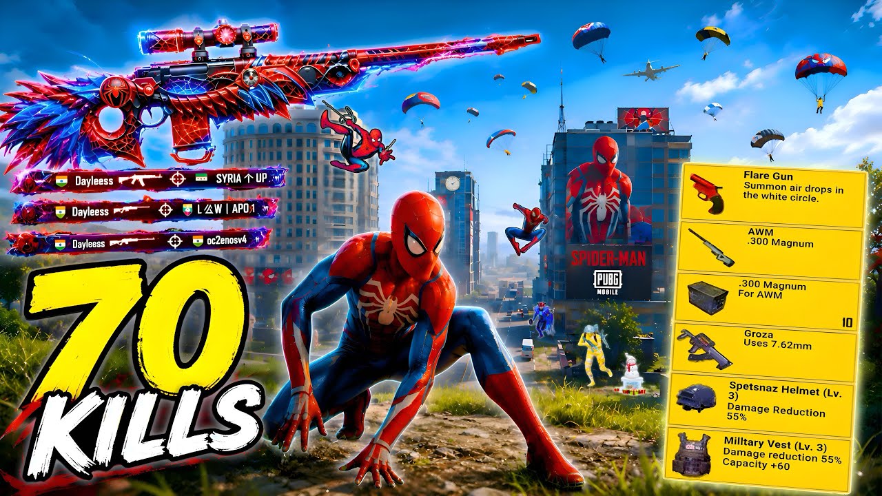 70 KILLS!!🔥 IN TWO GAME INSANE SPIDERMAN MATCH WORLD RECORD in NEW SEASON😍 Pubg Mobile background