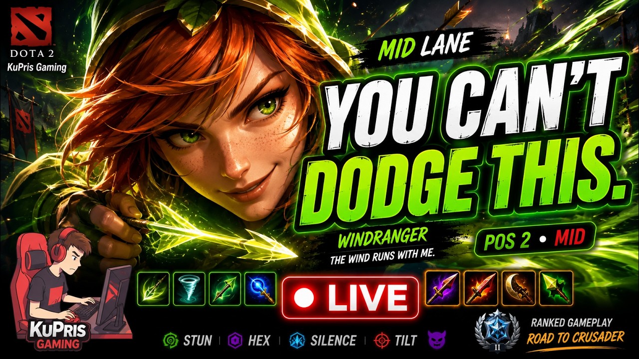 Dota 2 LIVE | Windranger Gameplay | You Can't Dodge This. ๐น | Ranked Match