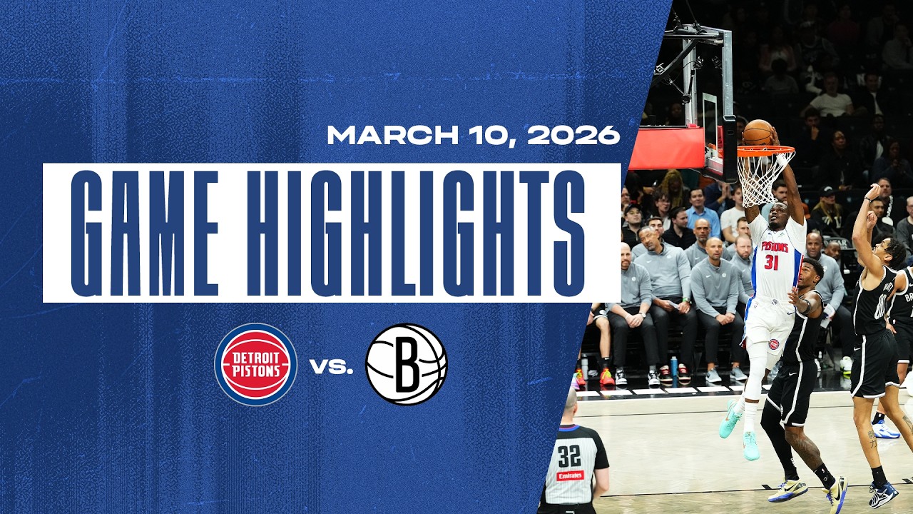 Pistons Bounce Back with Road Win in Brooklyn | Game Highlights | 3.10.2026 #nba background