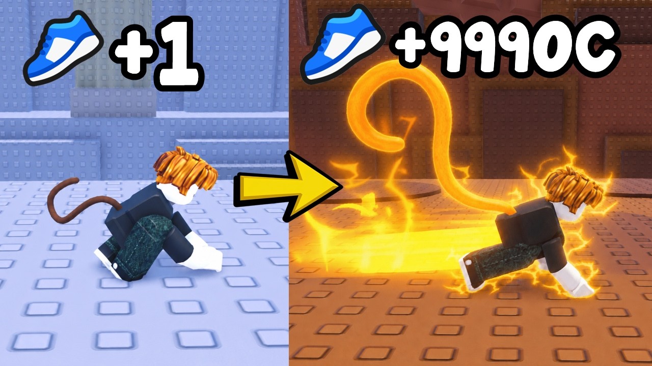 Becoming The Fastest Player In Roblox +1 Speed Monkey Escape! background