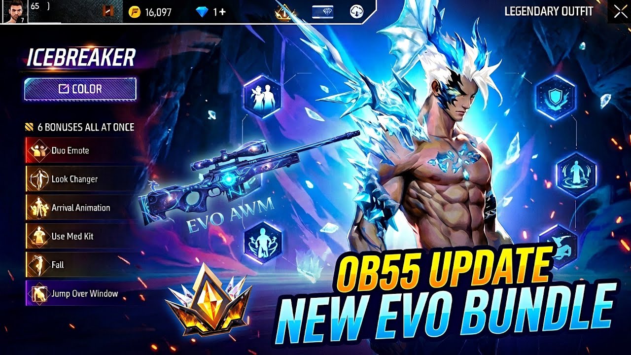 OB55 New Evo Legendary Bundle💥Next Evo AWM Free Fire🤯🥳| Free Fire New Event l Ff New Even background