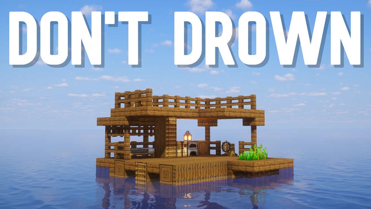 Surviving an Endless Ocean in Minecraft background