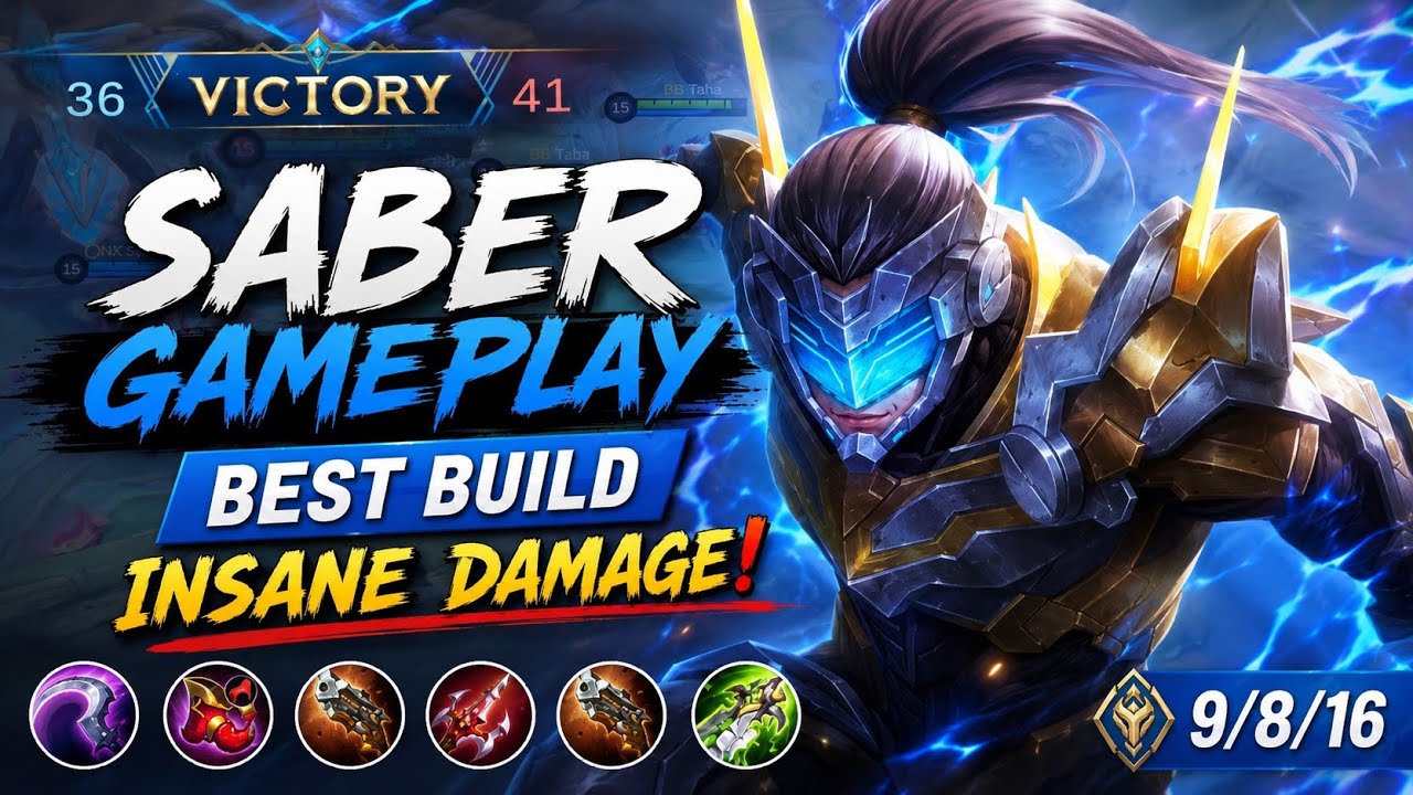 Saber Best Build 2026 | One Shot Montage & Insane Damage | Mobile Legends background