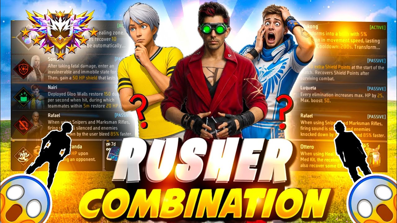 BR RANK 2026 NEW RUSH COMBO | br rank best character combination | best character skill for br rank background