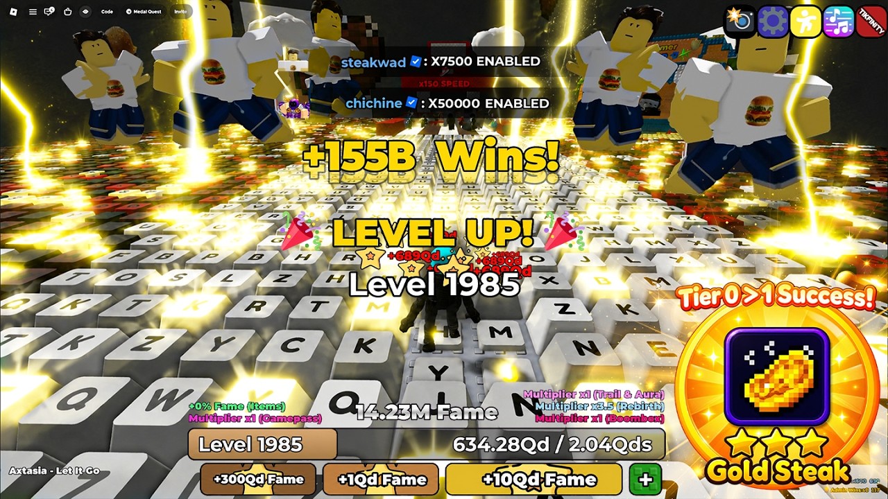 I RECEIVED MEGA GIFTS IN ADMIN ABUSE +1 Speed Keyboard Escape Roblox background