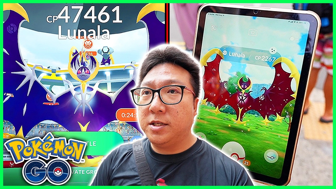 14 Lunala Raids With New Shiny in Pokemon GO background