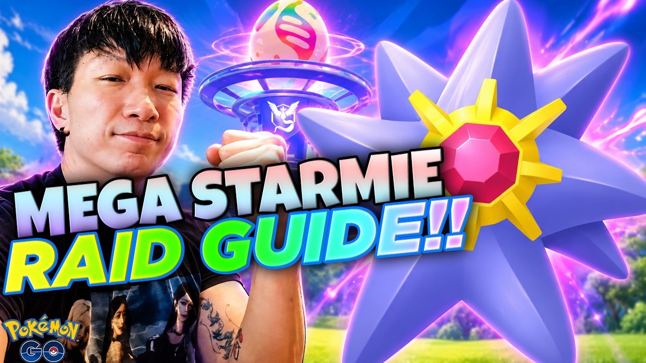 GET READY FOR MEGA STARMIE!! Pokémon GO Starmie Super Mega Raids Guide and Best Counters! background