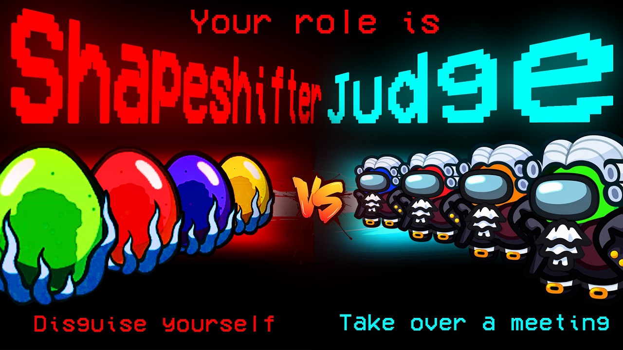 SHAPESHIFTER vs JUDGE in Among Us! background