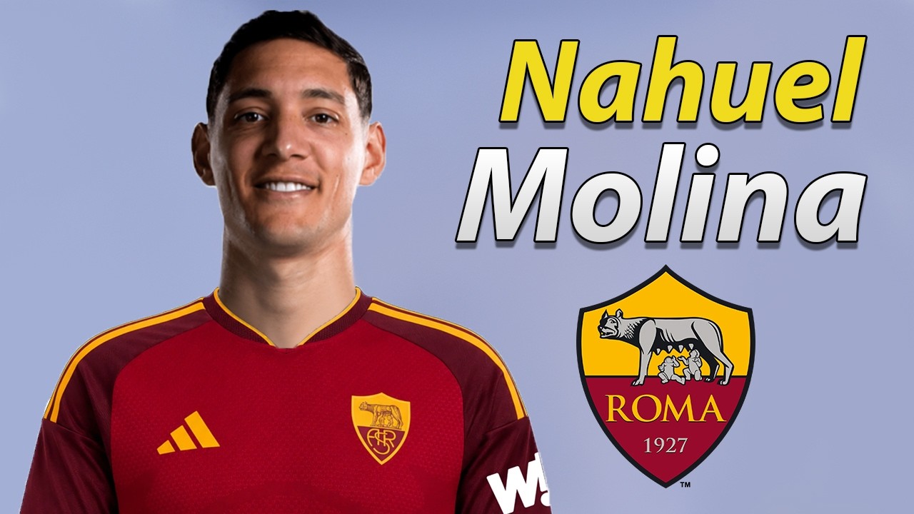 Nahuel Molina โ Welcome to AS Roma 2026 ๐ก๐ด๐ฆ๐ท Best Skills, Goals & Assists background
