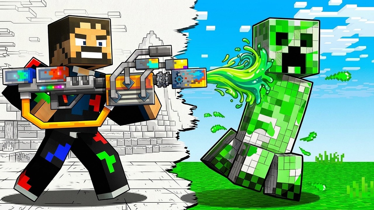 Minecraft But I Have to PAINT The World background