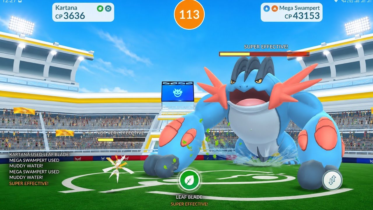 Mega Swampert Solo with Only Fast Moves ЁЯМ▒ | Pokemon Go | background