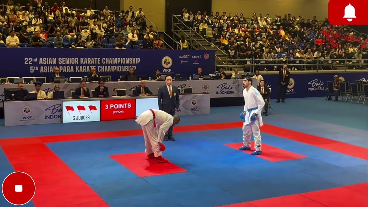 -84 K.G Male Final Kumite Match.. Reddy Messaoudi UAE (AKA🔴) VS Mohammad Aljafari JORDAN (AO🔵).. background