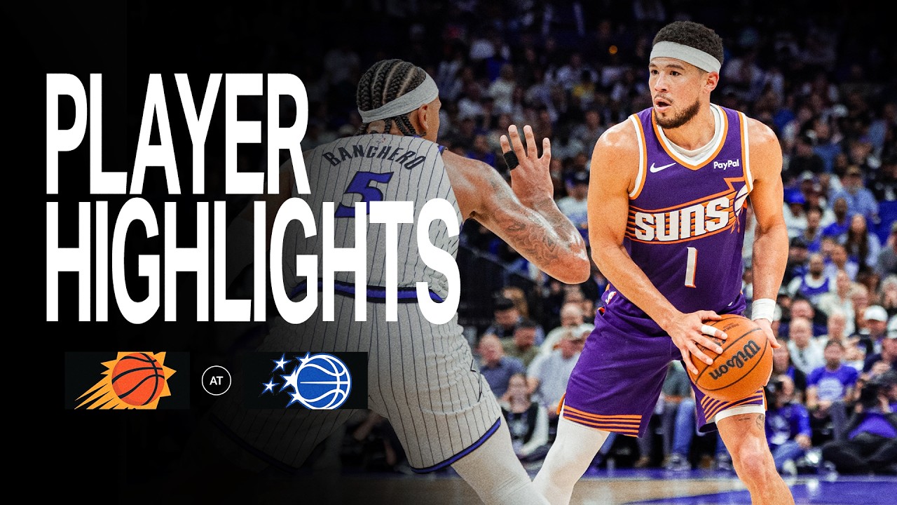 Devin Booker drops 34 PTS against Orlando Magic for 18K CAREER PTS | Phoenix Suns Player Highlights background