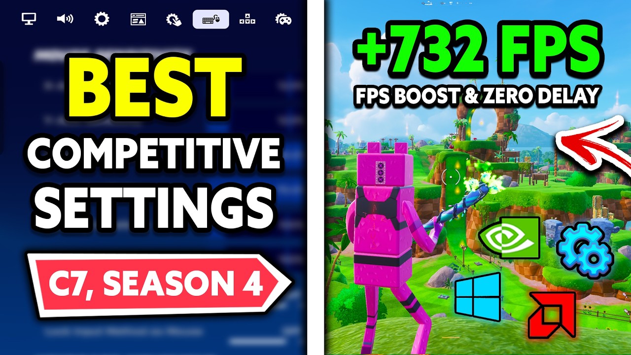 The BEST Competitive Settings in Fortnite Season 4! (FPS Boost & Zero Delay) background