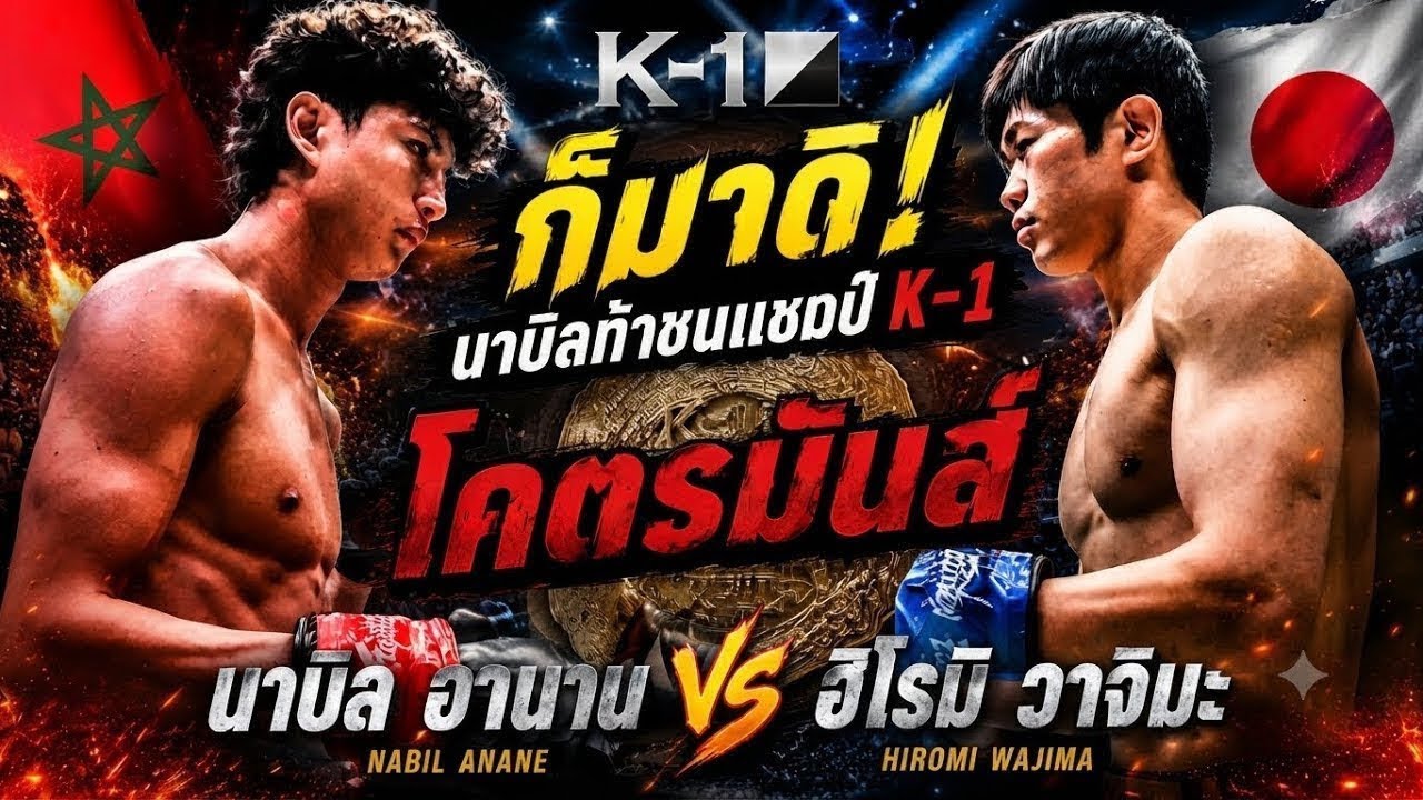 ก็มาดิ! นาบิลท้าชนแชมป์K-1 โคตรมันส์ นาบิล อานาน vs ฮิโรมิ วาจิมะ background