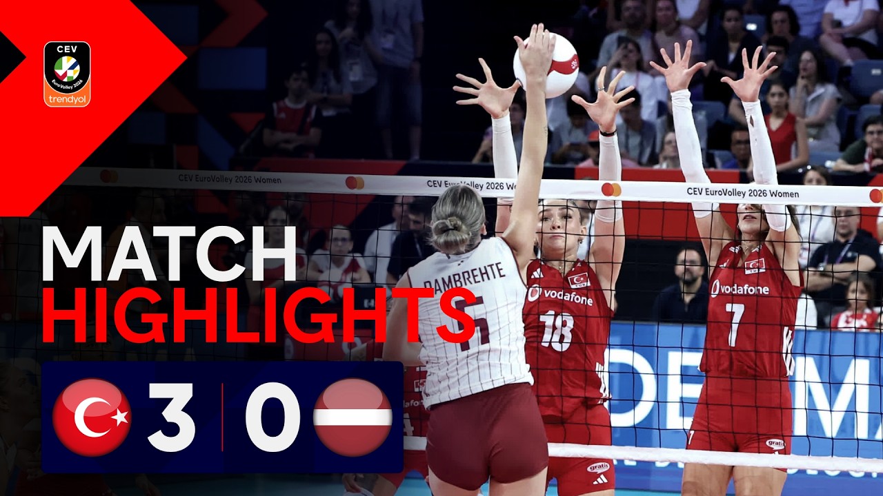 Highlights | TÜRKIYE vs. LATVIA | CEV Trendyol Eurovolley 2026 | Women background