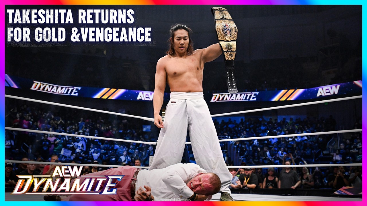 Takeshita Returns With Sights On Kyle Fletcher, Okada & The International Title | AEW Dynamite background