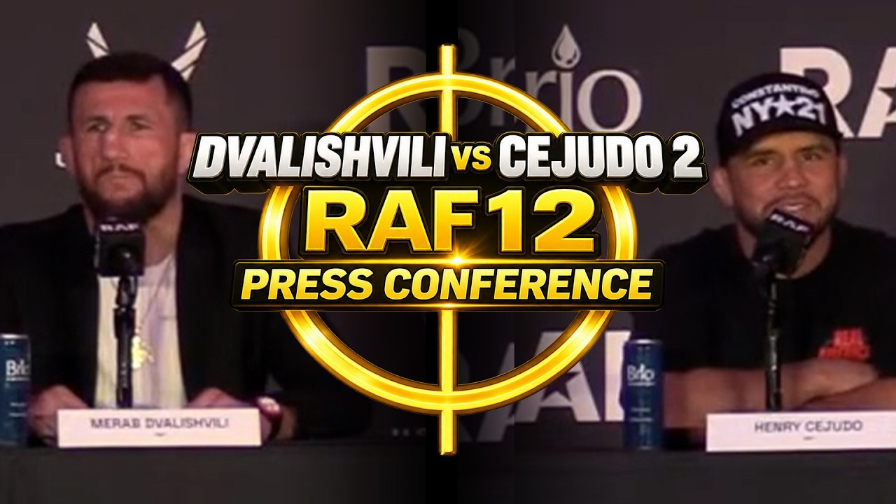 Merab Dvalishvili vs. Henry Cejudo RAF 12 Press Conference | Dvalishvili vs. Cejudo 2 | MMA Fighting background