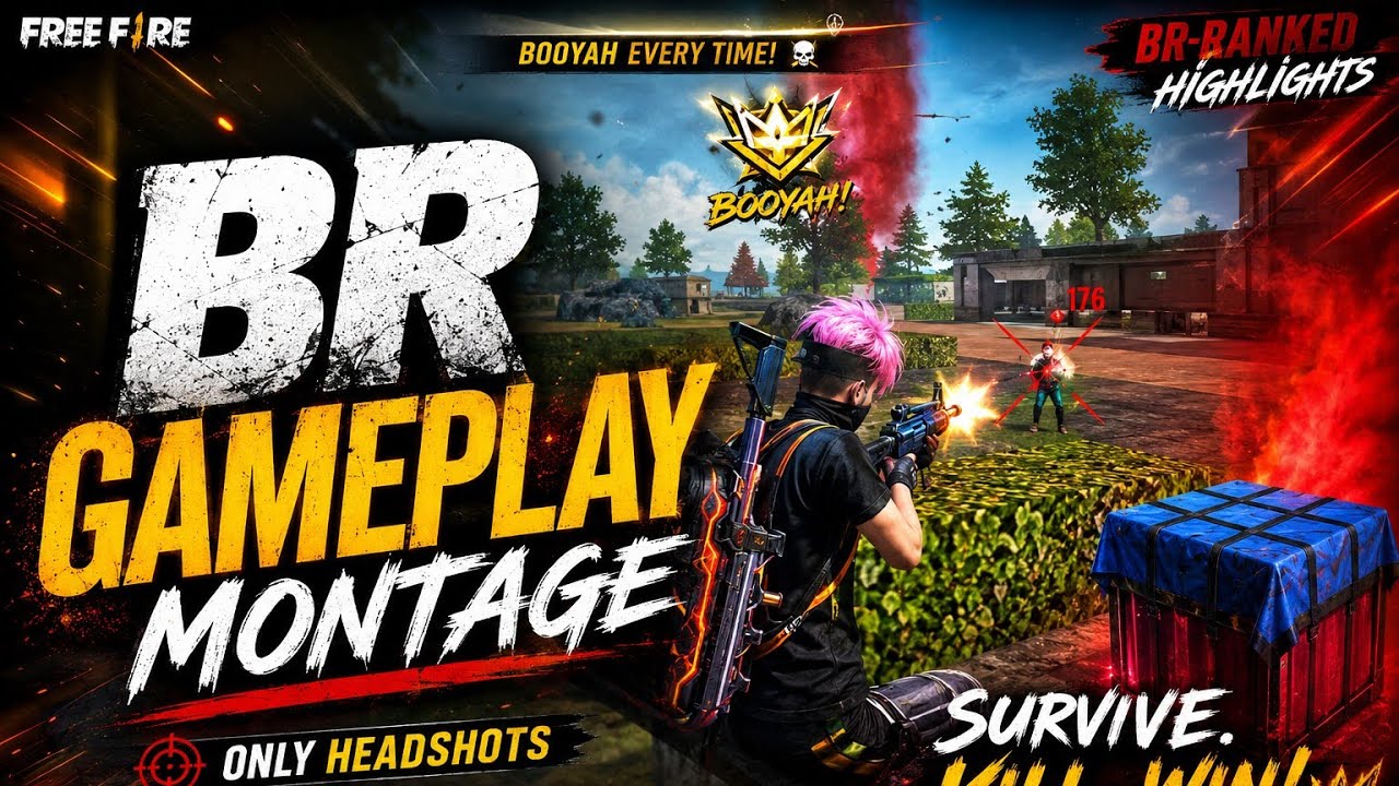 BR GAMEPLAY MONTAGE ๐ฅ Insane Clutches & Headshots | Free Fire