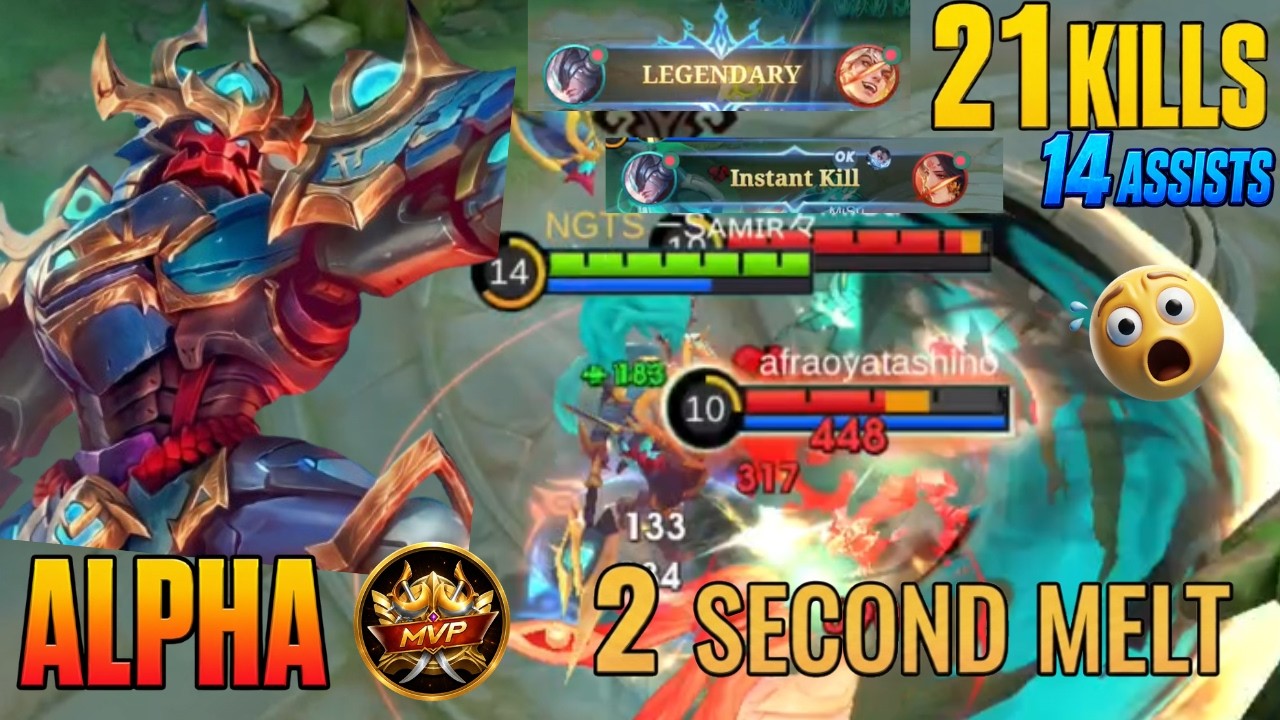 21 Kills!! Insane Damage Alpha Monster Jungler!! l Alpha ~ MLBB background