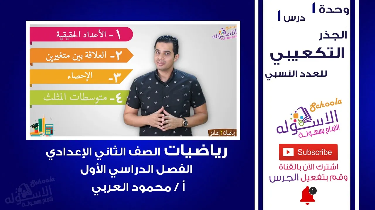 رياضيات تانية إعدادي - ترم 1 - أ / محمود العربي background