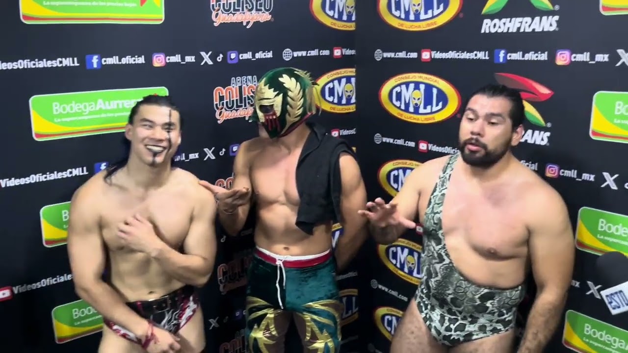 ¿Nueva tercia en el CMLL? Soberano Jr, Bárbaro Cavernario y Yutani, juntos y sin titubeos background