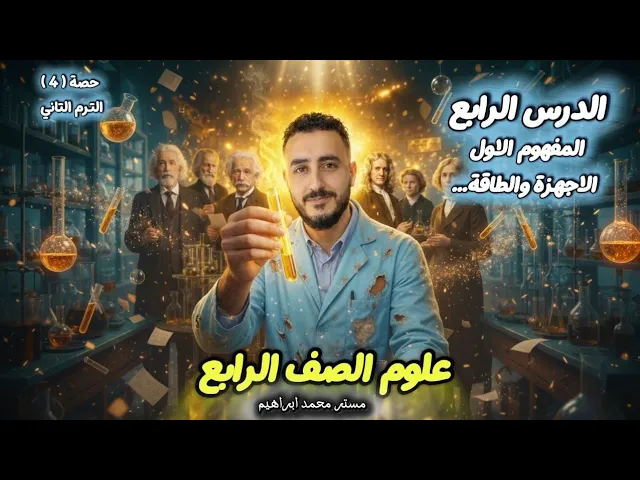 علوم الصف الرابع الابتدائي الترم التاني مستر محمد ابراهيم 2026 background
