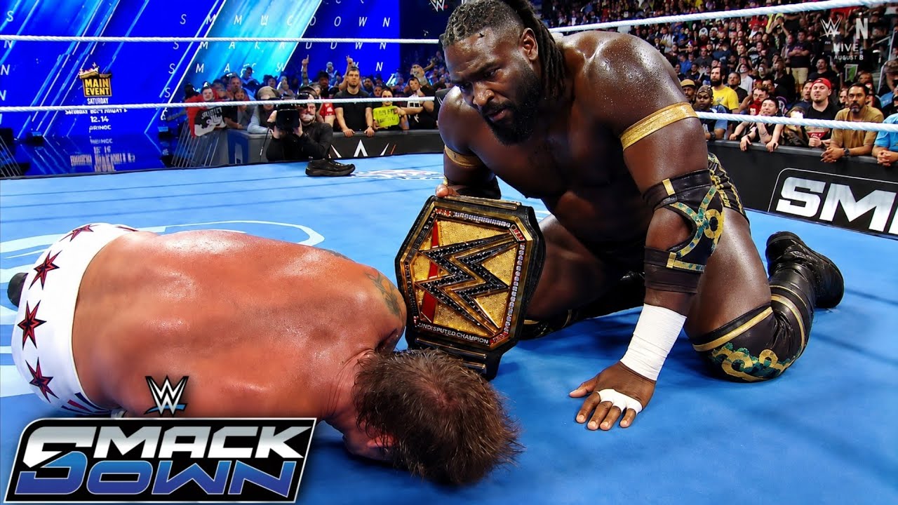 WWE 22 August 2026 CM Punk Vs Oba Femi Undisputed Championship Match WWE SmackDown Highlights background