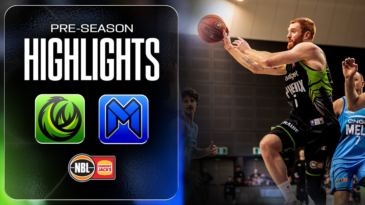 South East Melbourne Phoenix vs. Melbourne United - Game Highlights - Pre-Season, NBL27 background