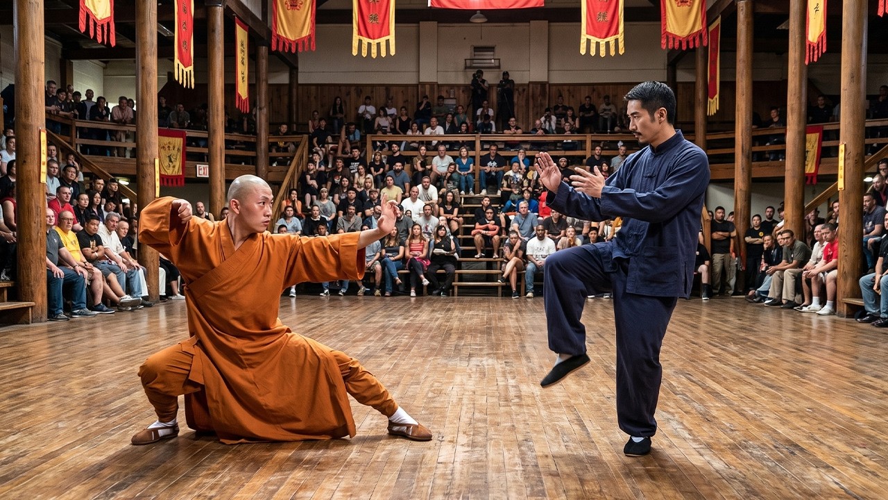 Everyone Thinks Kung Fu Is Outdated... Until They See This Shaolin Monk Fight background