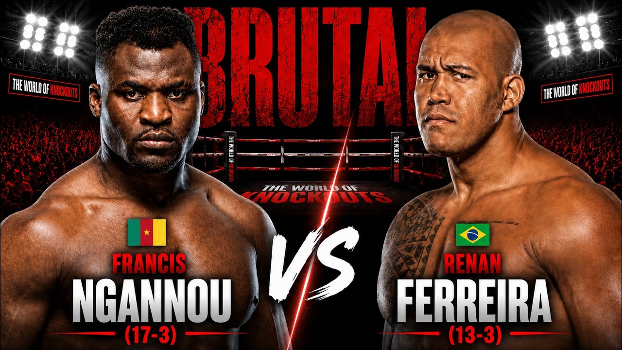 Francis Ngannou vs Renan Ferreira - Return of the Most Feared Predator in MMA background