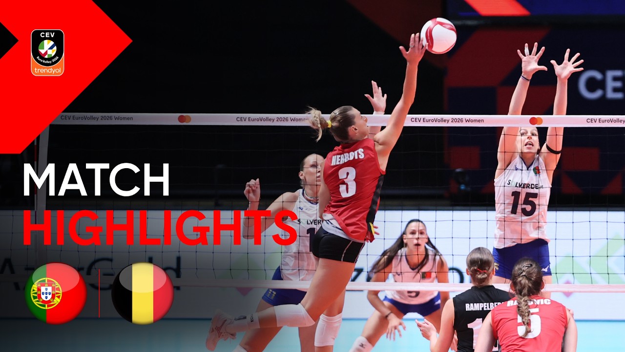 Highlights | PORTUGAL vs. BELGIUM | CEV Trendyol Eurovolley 2026 | Women background